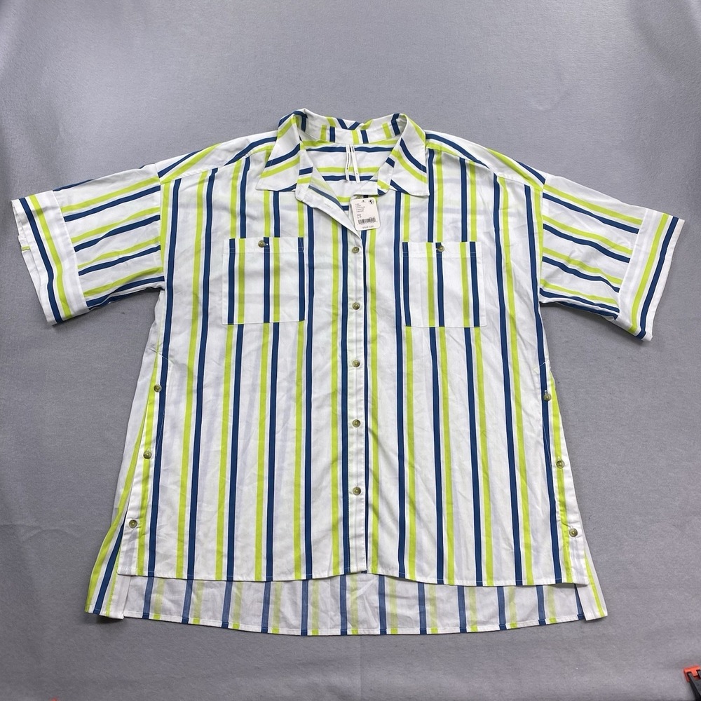 Anthropologie Shirt womens Large The Boxy Striped button Down Oversized Boho